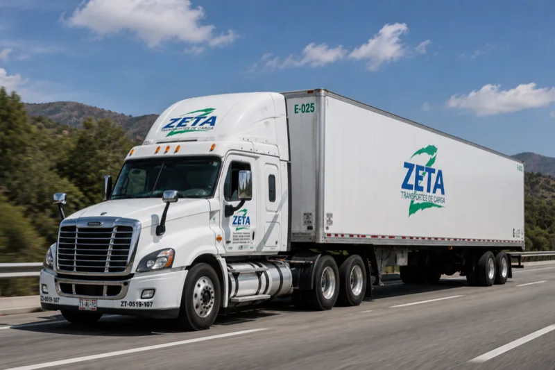 Tractocamión con caja seca de Zeta Transportes